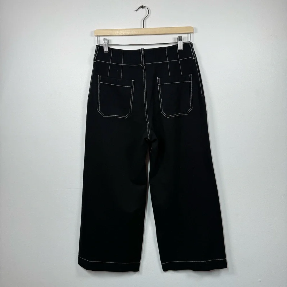Anthropologie The Colette Contrast-Stitch Cropped Wide-Leg Pants‎ Size 29 - Picture 6 of 6